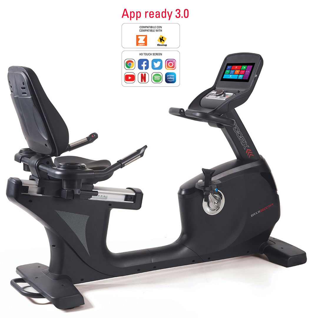 Vélo-semi-allongé-ergomètre-auto-alimenté-connecté-TOORX-Professionnel-BRX-R9500-TFT- Vélo semi-allongé ergomètre auto-alimenté connecté TOORX Professionnel BRX-R9500 TFT – Image 1